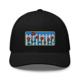 Picket Fence Roses Trucker Hat