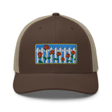 Picket Fence Roses Trucker Hat