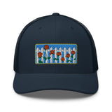 Picket Fence Roses Trucker Hat