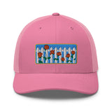 Picket Fence Roses Trucker Hat